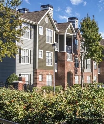 Apartments surrounded by bushes